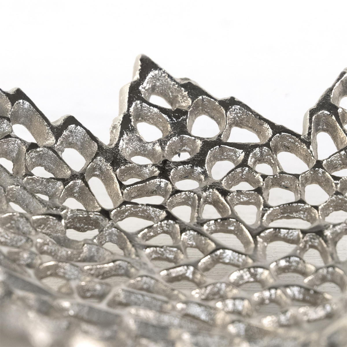 DEKO-SCHALE Leaf 30 Metall Silber - Silberfarben, Metall (22cm) - DESIGN DELIGHTS