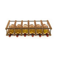 WEINREGAL Vinotega Mod Metal 12,5x62,5x24,5 cm 6x1 Flaschen Massives Kiefernholz Braun Geölt - Braun, Holz (62.5/12.5/24.5cm) - PROREGAL