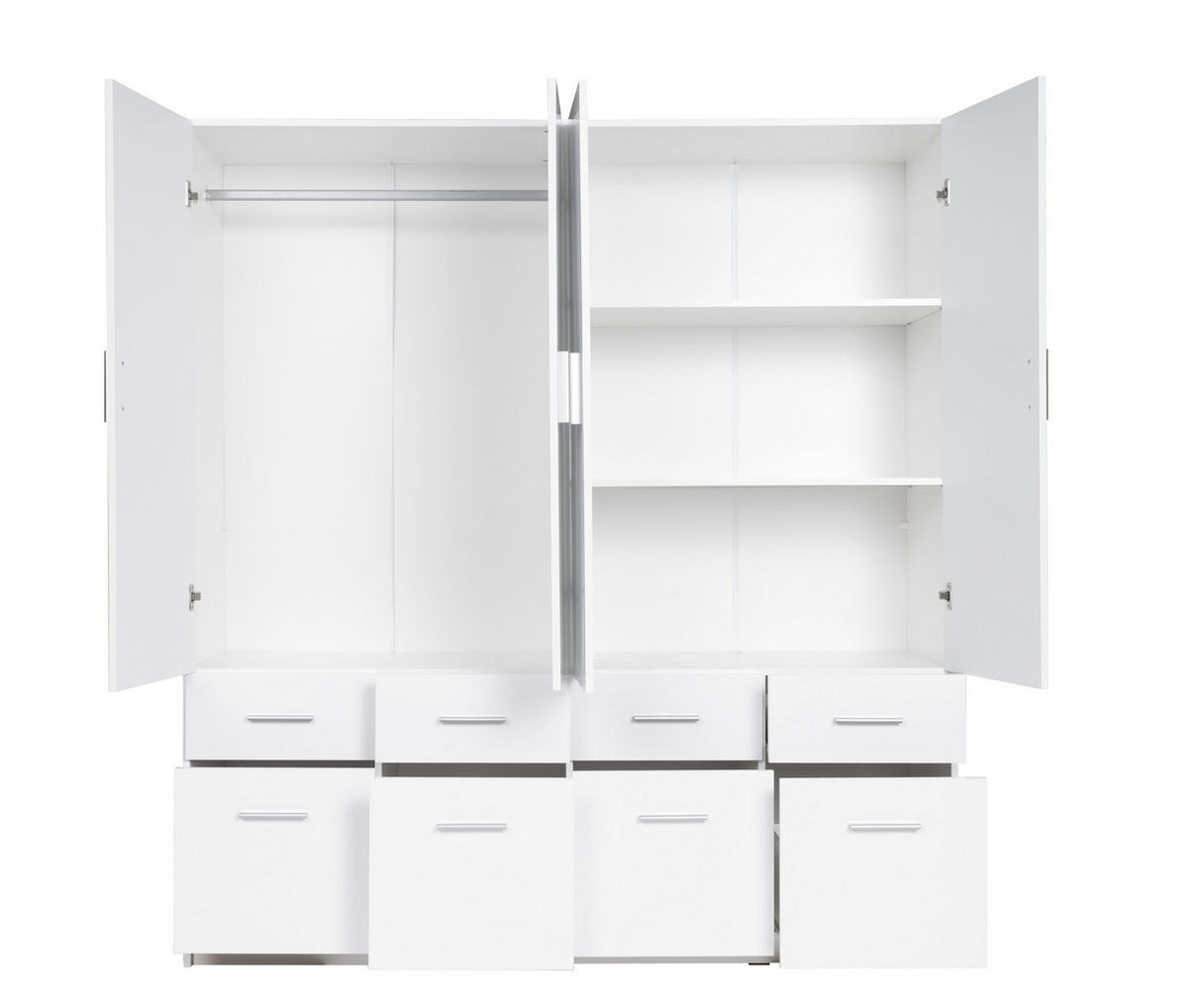 KLEIDERSCHRANK Weiß 181/197/52 - Weiß, Holzwerkstoff (181/197/52cm) - RAUMHIRSCH FURNITURE