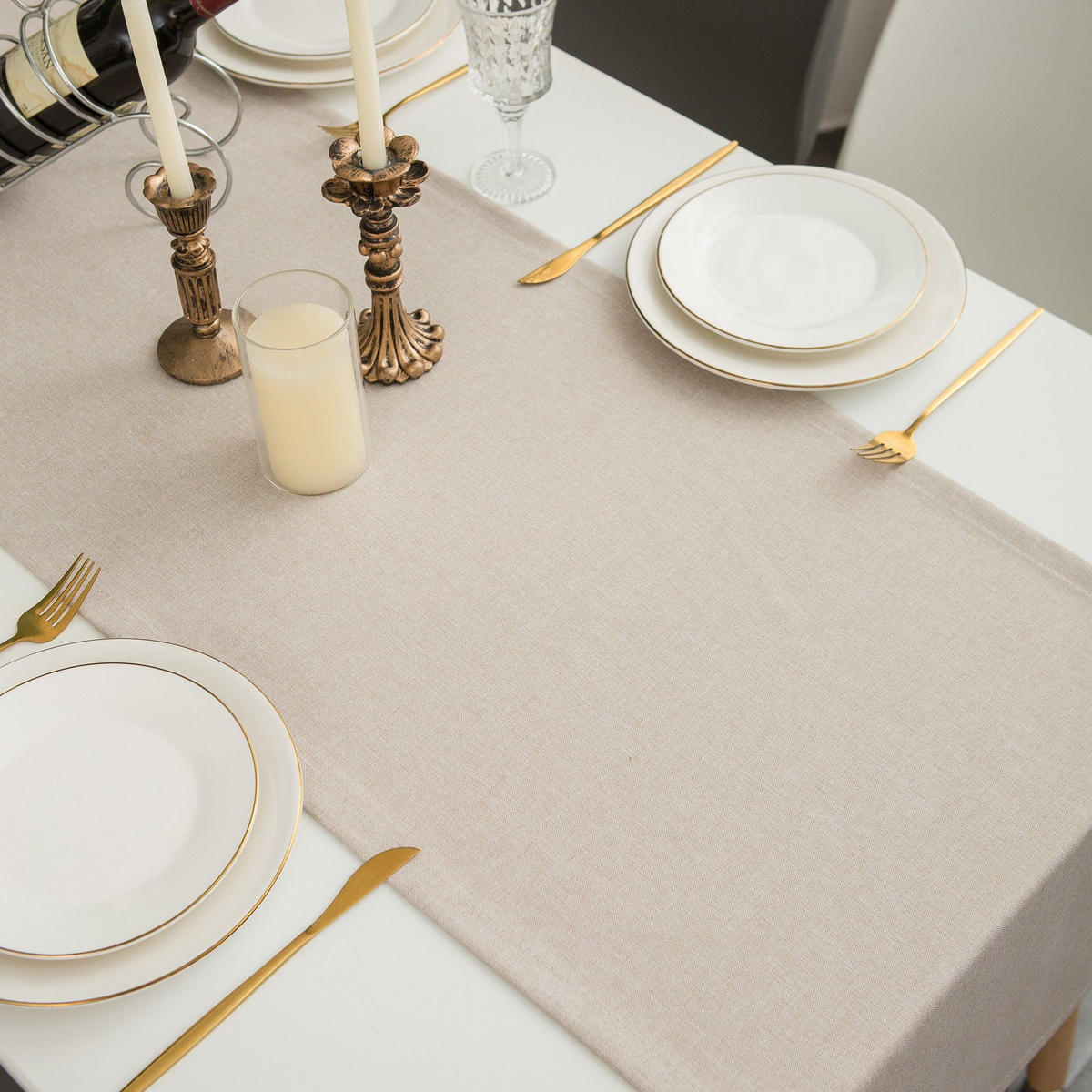 TISCHLÄUFER modern abwaschbar, wasserabweisend, Lotuseffekt, 40x180 cm, Beige - Beige, Textil (40/180cm)