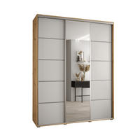 SCHWEBETÜRENSCHRANK 235,2/200/60 3-türig - Silberfarben/Weiß, Holz/Metall (200/235/60cm) - Abiks Möbel