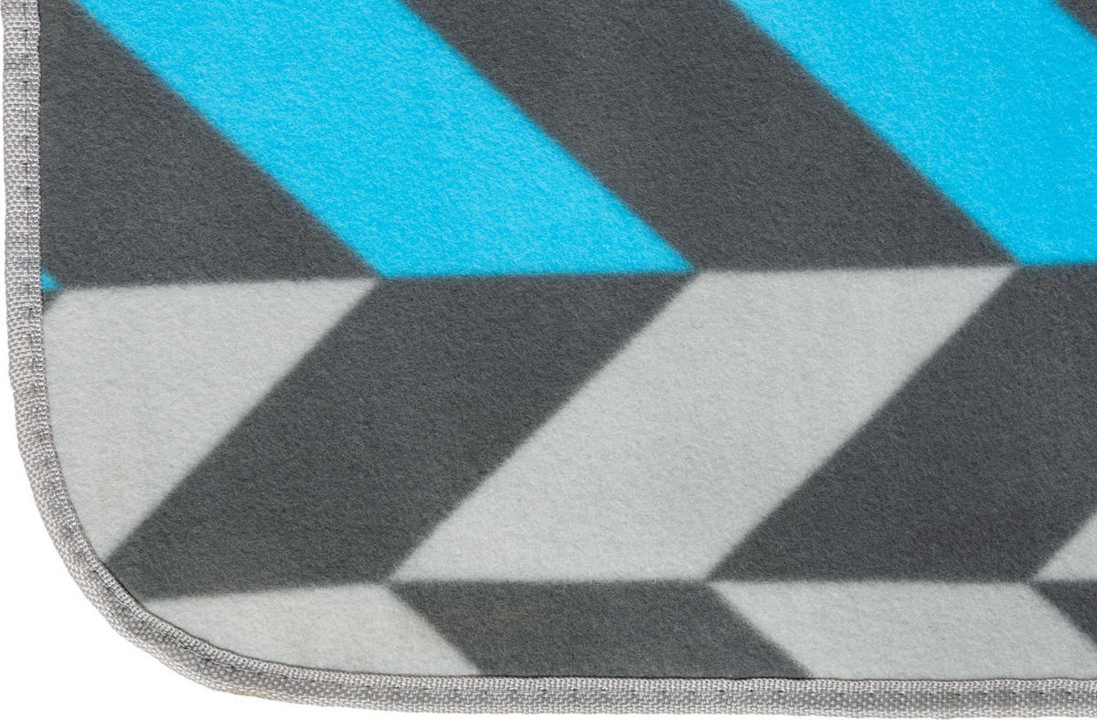 PICKNICKDECKE 200/200 cm - Blau/Grau, Textil (200/200cm) - Outtec