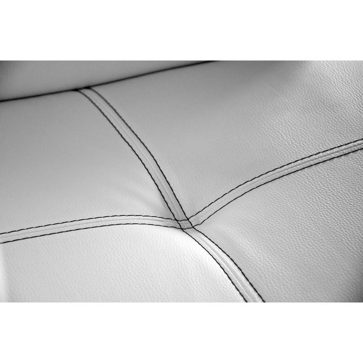 SOFA 2-SITZER Omega weiß - Chromfarben/Weiß, Leder/Metall (185/88/98cm) - Beautysofa