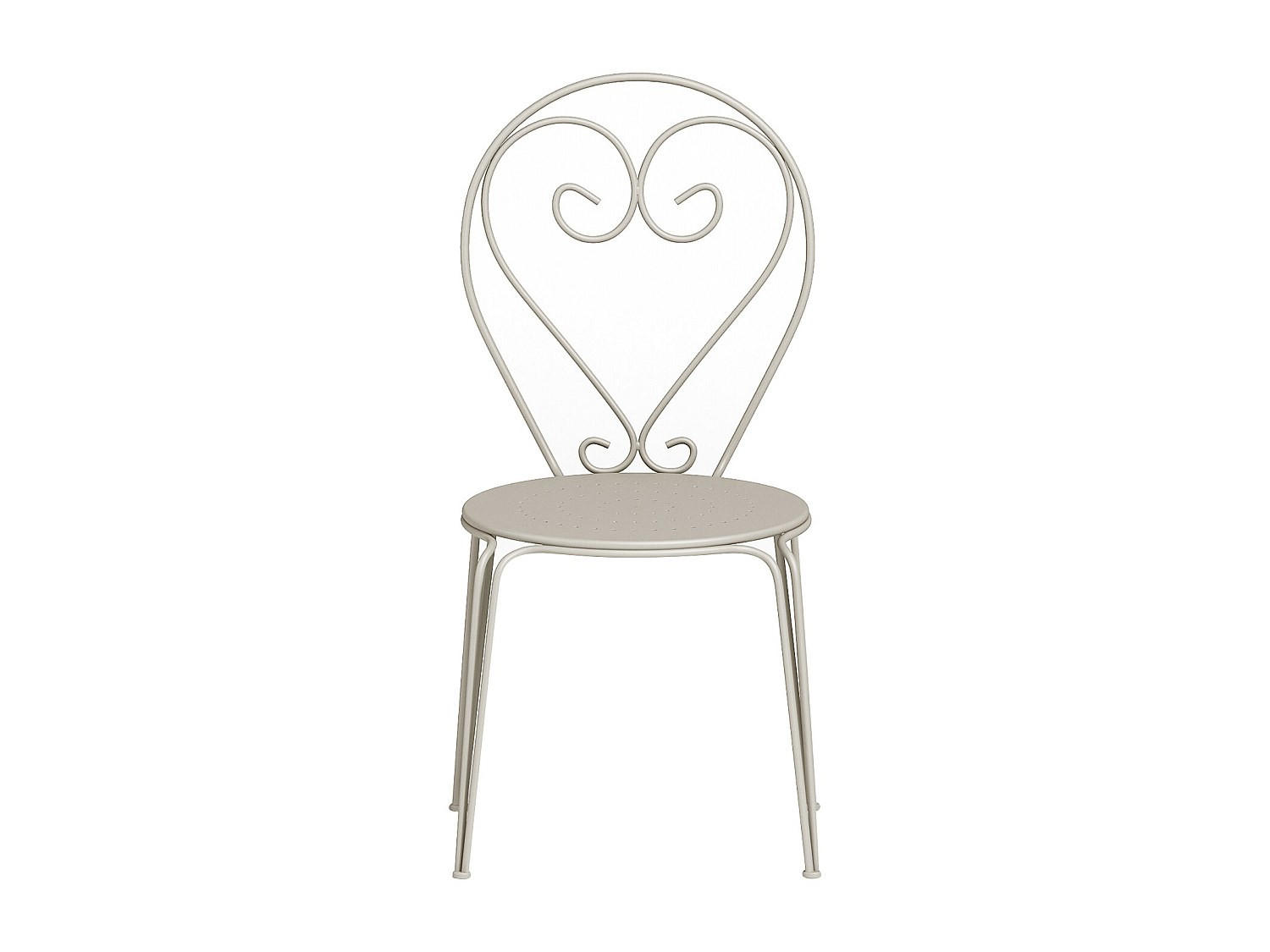 GARTENSTUHL - 43 cm x 47 cm - Metall - Beige - GUERMANTES - Beige, Metall (43/90/47cm) - Vente-Unique