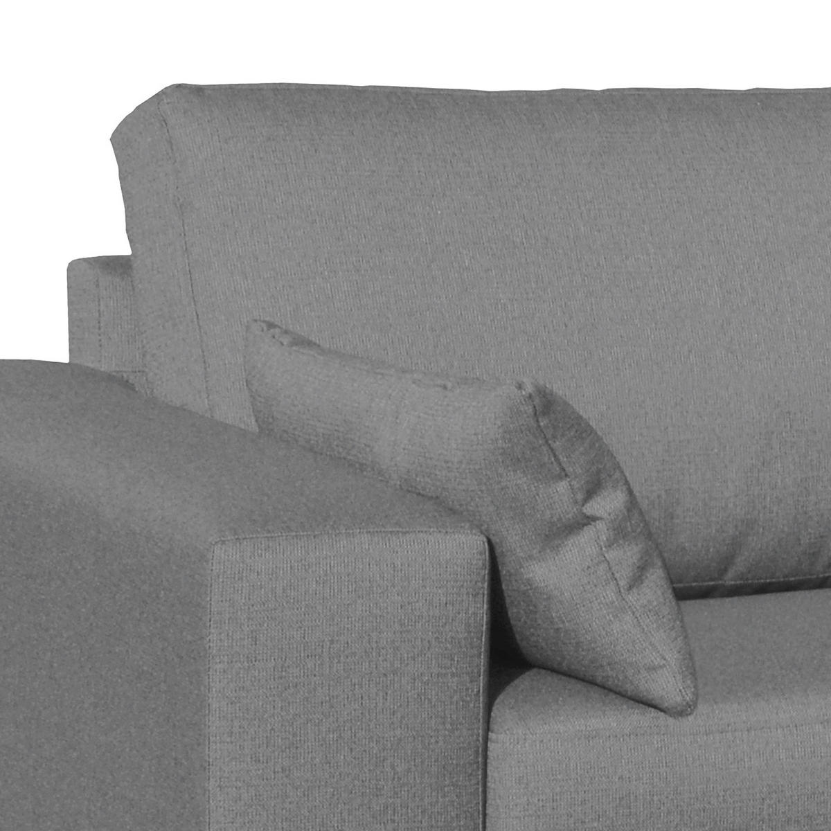 ECKSOFA mit Ottomane - Braun/Grau, Holz/Textil (287/219cm) - home24