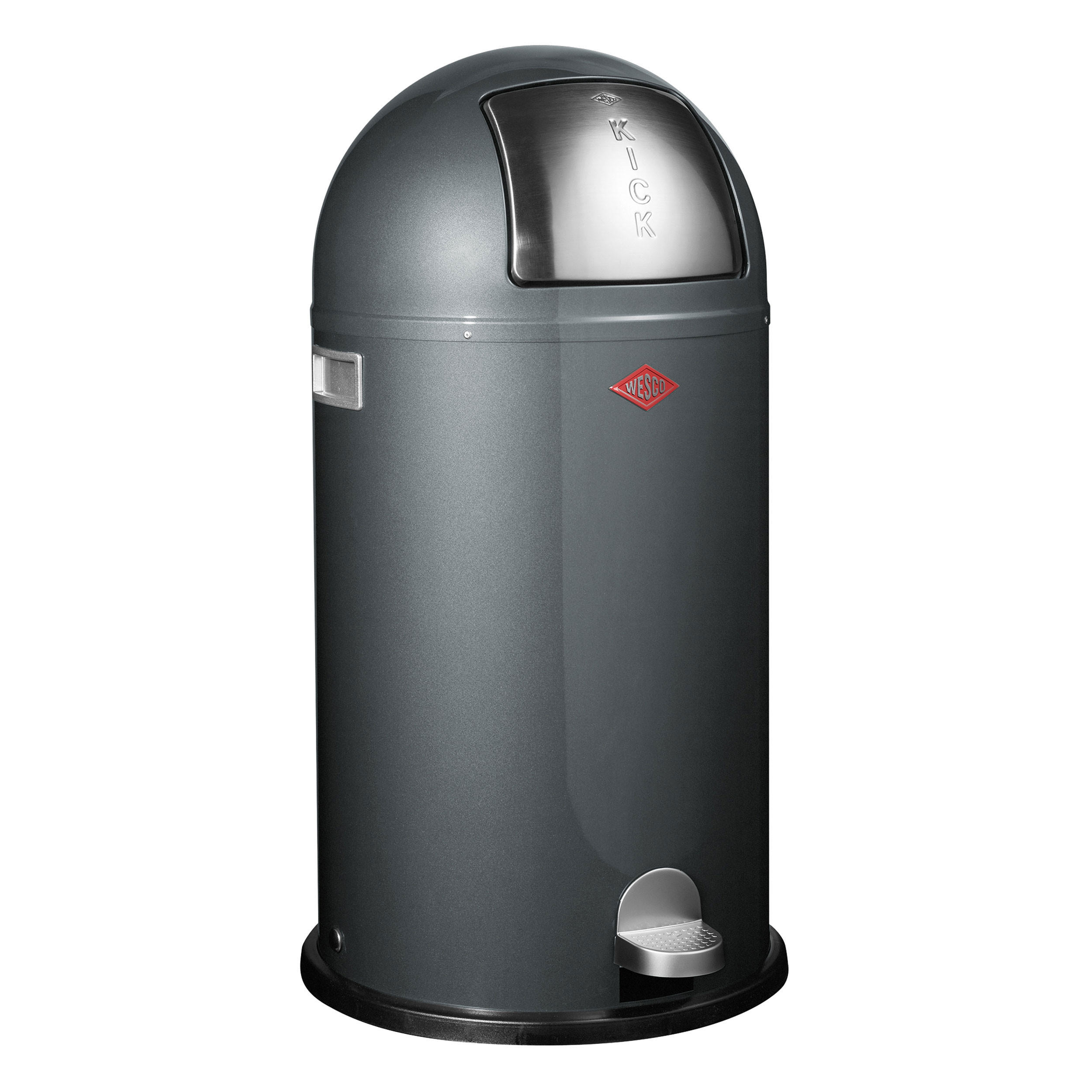 MÜLLEIMER Kickboy Graphit - Grau, Metall (40/75.5/40cm) - Wesco