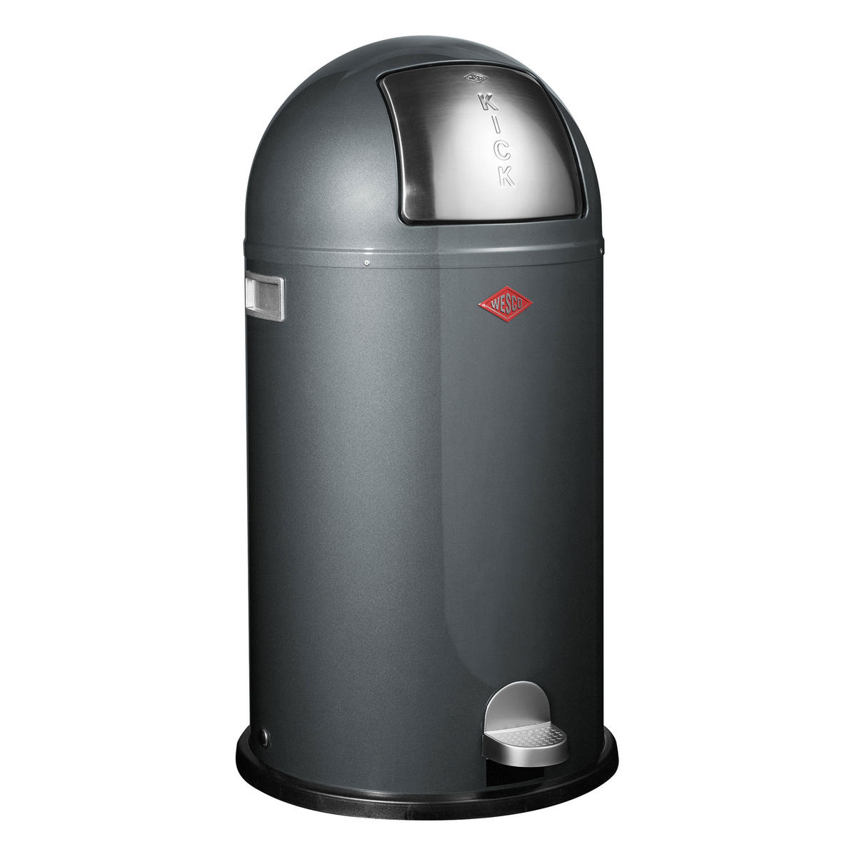 MÜLLEIMER Kickboy Graphit - Grau, Metall (40/75.5/40cm) - Wesco