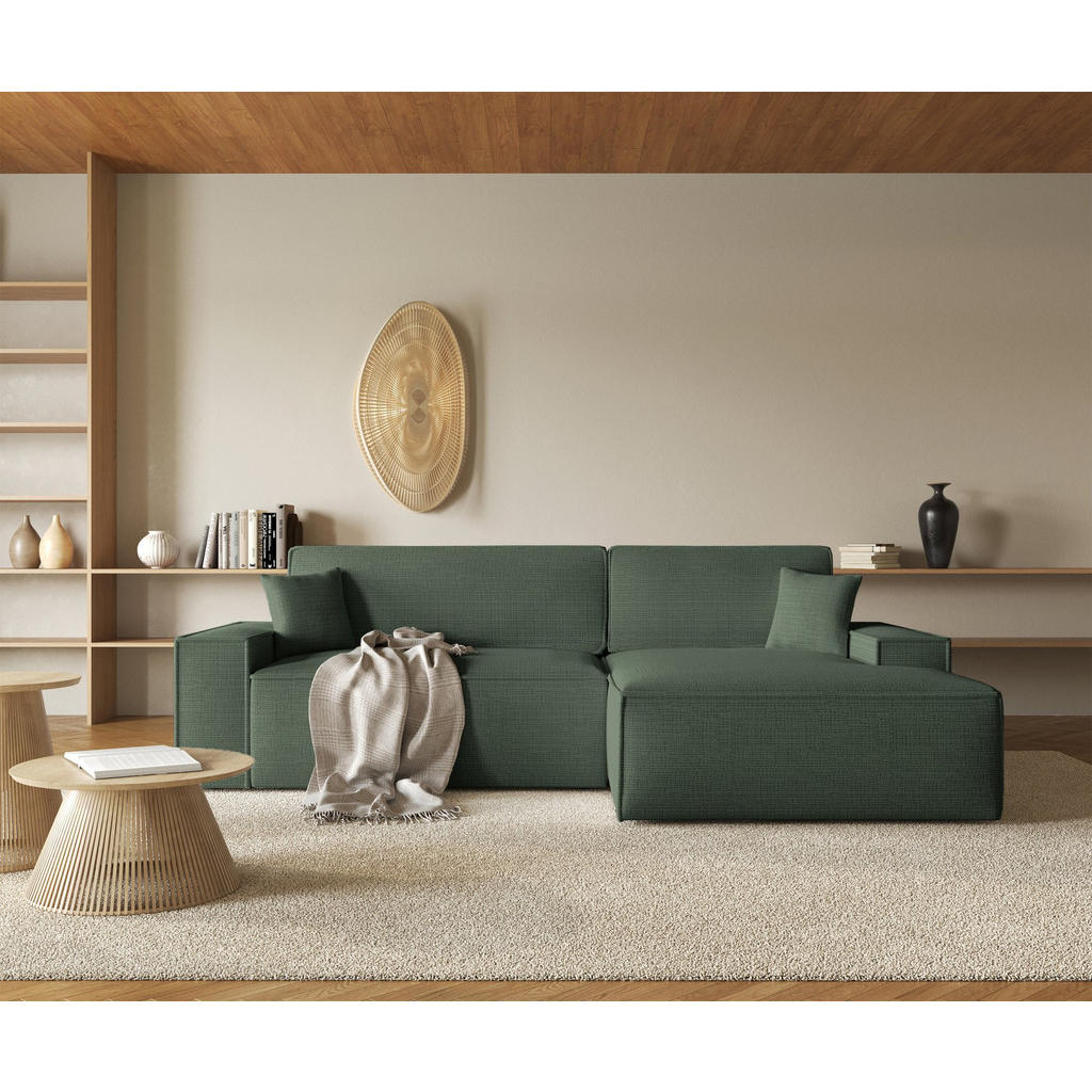 Thumbnail - Selsey Ecksofa, Hellgrün, Textil, 3-Sitzer, Ottomane rechts,L-Form, 267x167 cm, Wohnzimmer, Sofas & Couches, Wohnlandsch...