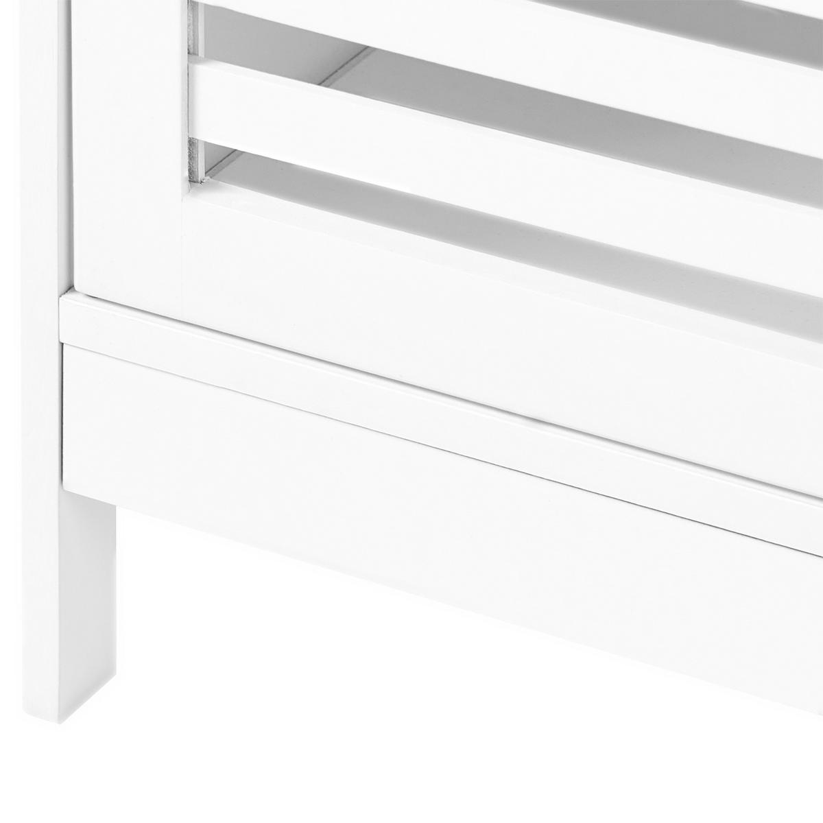 WASCHBECKENUNTERSCHRANK Bambus 60 cm Weiß Missoula - Weiß, Holz (60/60/30cm) - Beliani