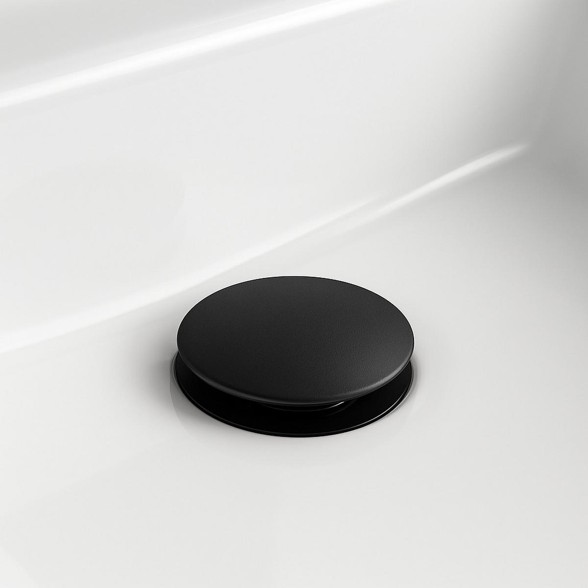 POP-UP-ABFALL Mat Schwarz ohne Überlauf - Schwarz, Metall (5/10/5cm) - Badplaats
