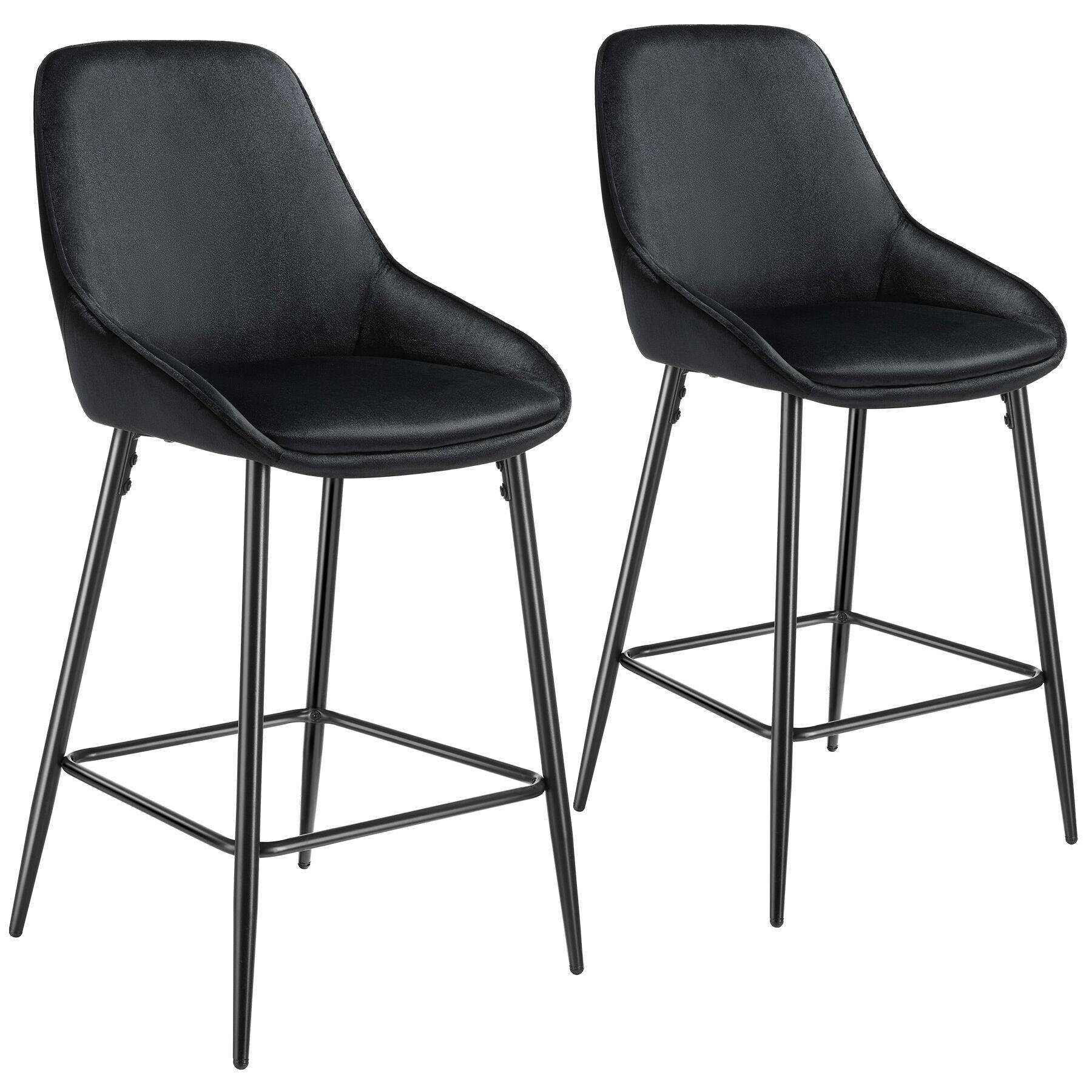 THEKENSTUHL Siera,49 x 54 x 100 cm, Belastbarkeit 120 kg,Samtoptik schwarz/schwarz - Schwarz/Samtahornfarben, Kunststoff (49/100/54cm) - tectake