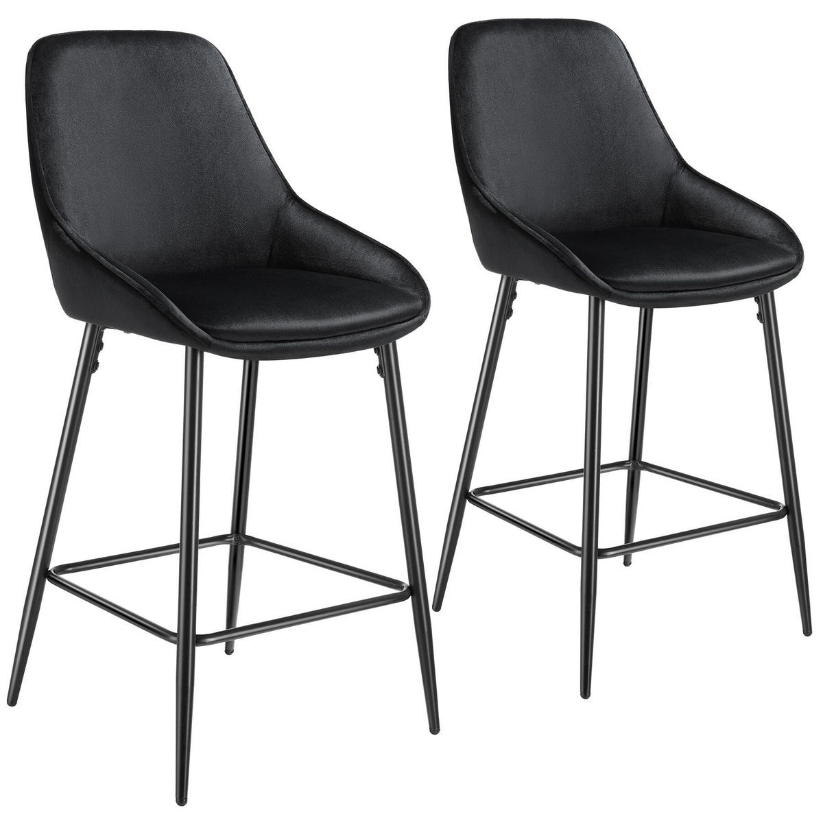THEKENSTUHL Siera,49 x 54 x 100 cm, Belastbarkeit 120 kg,Samtoptik schwarz/schwarz - Schwarz/Samtahornfarben, Kunststoff (49/100/54cm) - tectake