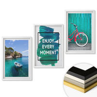 WANDBILDER 3er-Set - 40x60 cm Weißer Rahmen - Inspiration für ein Fahrrad mit Seeboot - Weiß, Kunststoff (40/60cm) - ArtPrintCave