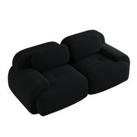 SOFA modular rahmenlos Cord Black - Schwarz, Kunststoff (103/75/208cm) - Meubliv