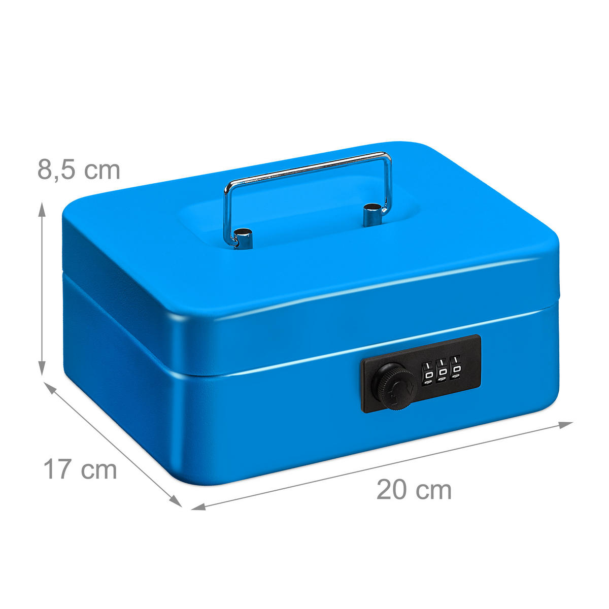 POKLADŇA - modrá, kov/plast (20/8.5/17cm) - Relaxdays