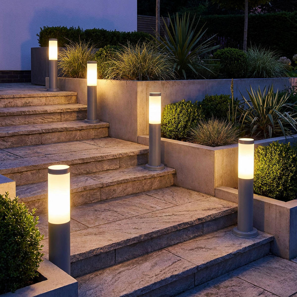 LED AUSSENLEUCHTE BOSTON Edelstahl Anthrazit - Anthrazit, Kunststoff (7.6/7.6/45cm)