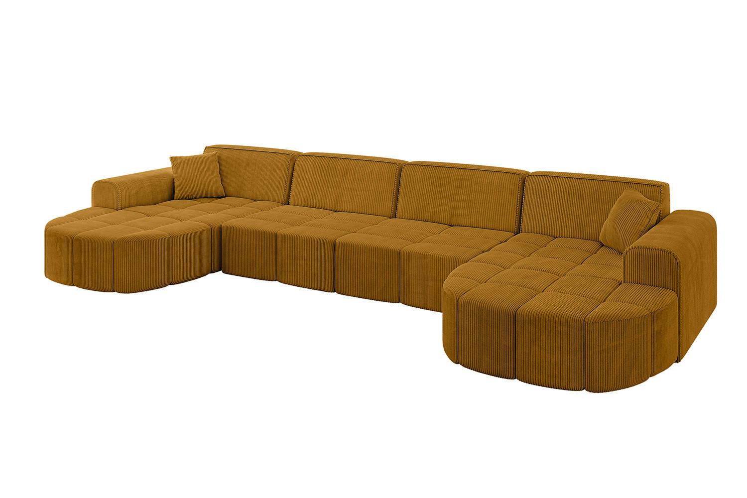WOHNLANDSCHAFT LIVO-U2 - 400x173x79,5 cm Senfgelb - Currygelb/Gelb, Holzwerkstoff/Textil (400/79/173cm) - ALTDECOR