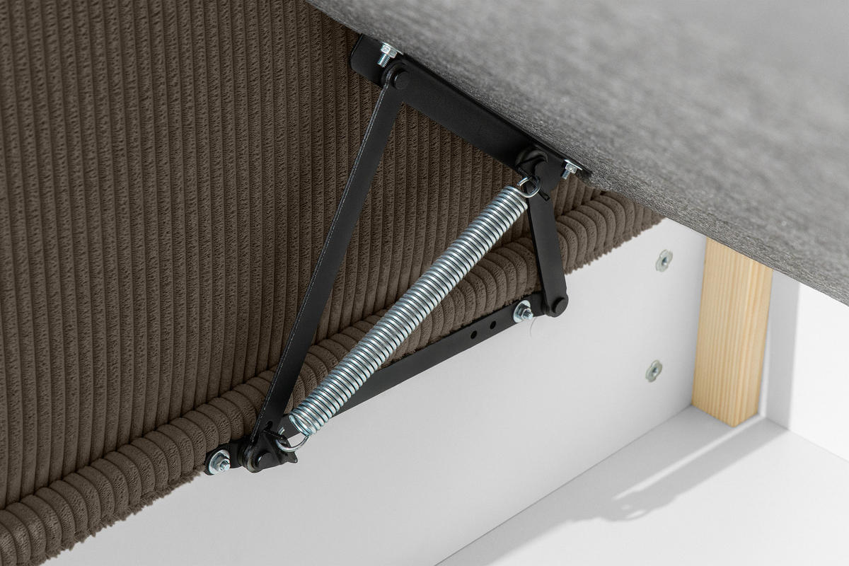JUGENDBETT ROTI Einzelbett mit Bettkasten, 90x200cm, Bett mit Bonellmatratze, mit Rückenlehne - Schwarz/Braun, Holz/Holzwerkstoff (92/200cm) - KONSIMO®