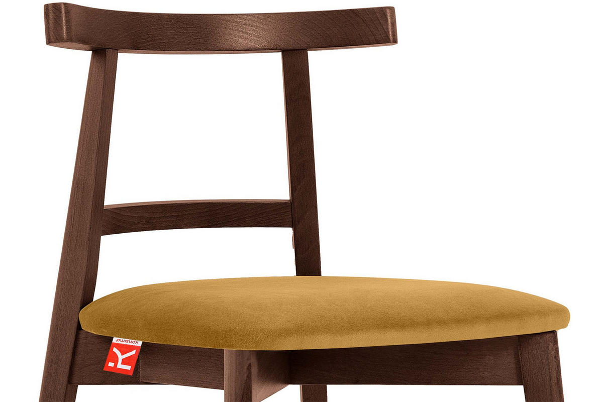ESSTISCHSTÜHLE LILIO 2 St Vintage, Gelb / mittelbraun - Gelb/Braun, Holz/Textil (47/76/45cm) - KONSIMO®