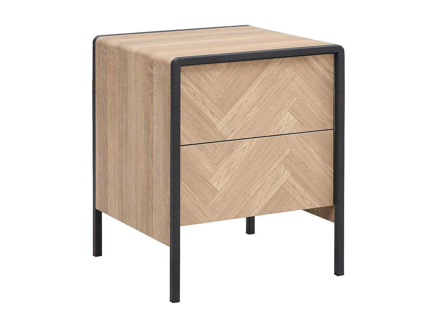 NACHTTISCH - 40 cmcm x 40 cmcm - Holz, Platte - Schwarz, Naturfarben Hell - TUMACO - Schwarz, Holz (40/50/40cm) - Vente-Unique