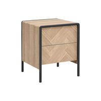 NACHTTISCH - 40 cmcm x 40 cmcm - Holz, Platte - Schwarz, Naturfarben Hell - TUMACO - Schwarz, Holz (40/50/40cm) - Vente-Unique