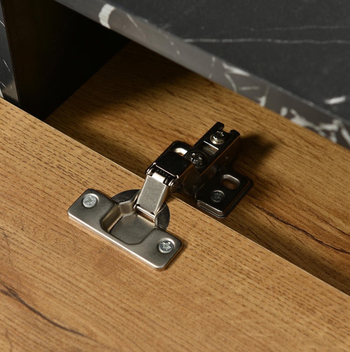 LOWBOARD Naturholz aus MDF mit PVC-Kante und Eisenbeinen - Naturfarben, Holzwerkstoff (30/58/129cm) - OKMYHOME