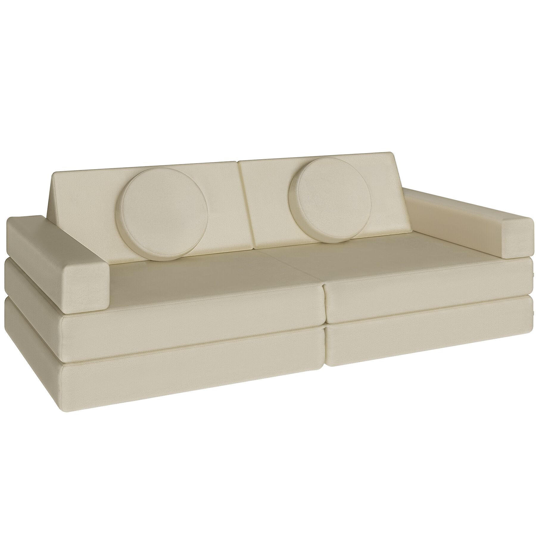SPIELSOFA Lilly,stapelbar,beige - Beige, Textil (120/45/60cm) - tectake