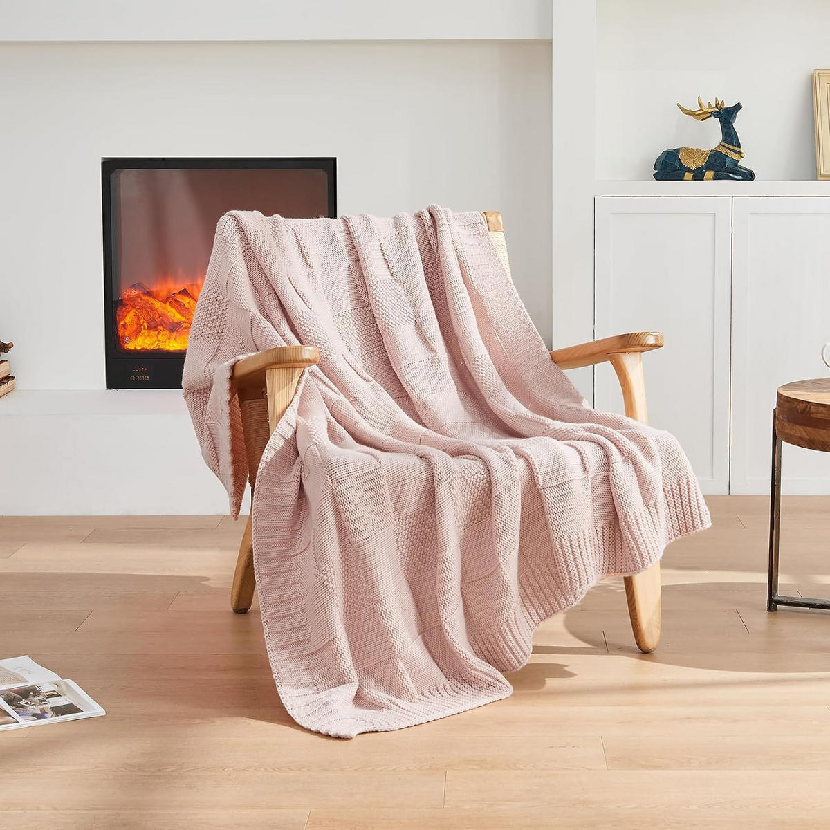 STRICKDECKE – 130 x 160 cm – Pink - Pink, Textil (130/160cm)