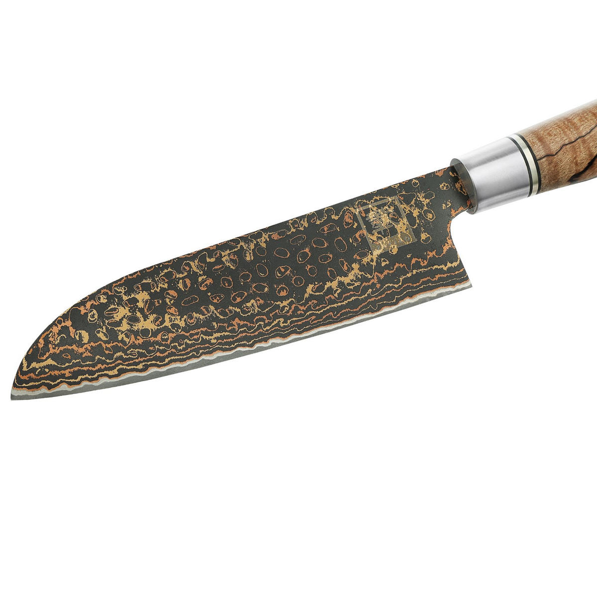 SANTOKU-MESSER 16,5 cm - Ahornfarben, Holz/Metall (30cm) - Zayiko