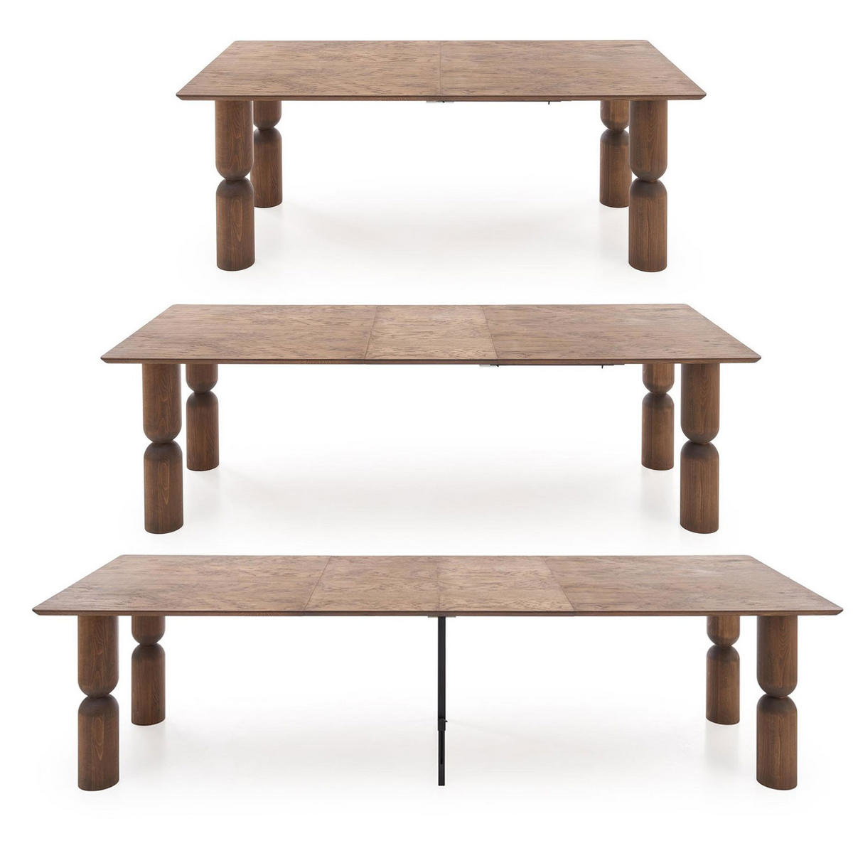 ESSTISCH Melton Nussbaum 200-250-300 / 101 / 76cm - Nussbaumfarben, Holz (101/300/76cm) - Feldmann-Wohnen