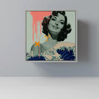 SIDEBOARD KANAGAWA BEAUTY, Grau, 57,5x42x57,5 cm, Ohne Füße - Multicolor/Grau, Holzwerkstoff (57.5/57.5/42cm) - SpaceRebels