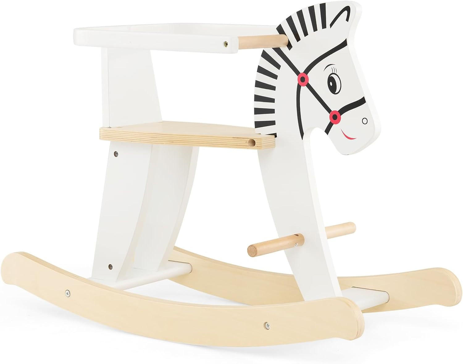 SCHAUKELPFERD 48cm Weiß - Weiß, Holz (27/48/68cm) - COSTWAY