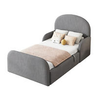 KINDERBETT mit Stauraum 90x200 cm Samt Grau - Grau, Metall (90/200cm) - Meubliv