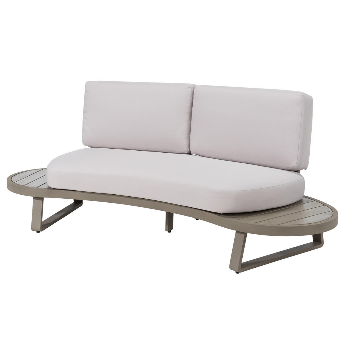 LOUNGESOFA - Aluminium / Polyester - Grau - Grau, Holz/Textil (230/64/98cm) - home24