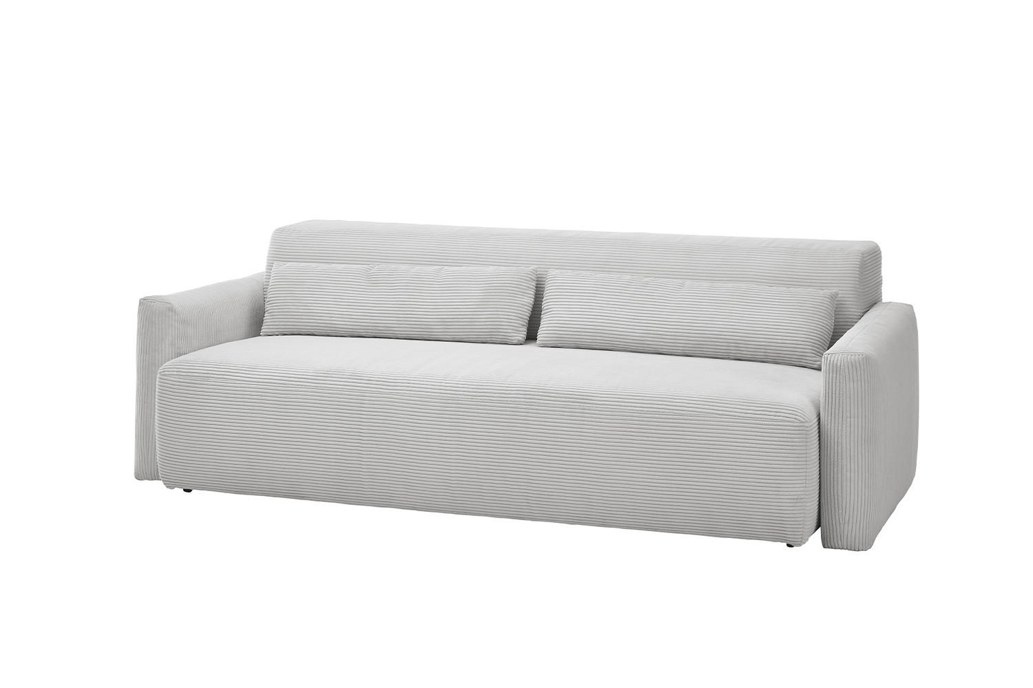 SCHLAFSOFA NEO Hellgrau Cord - Hellgrau/Schwarz, Kunststoff/Textil (233/75/108cm) - KAWOLA