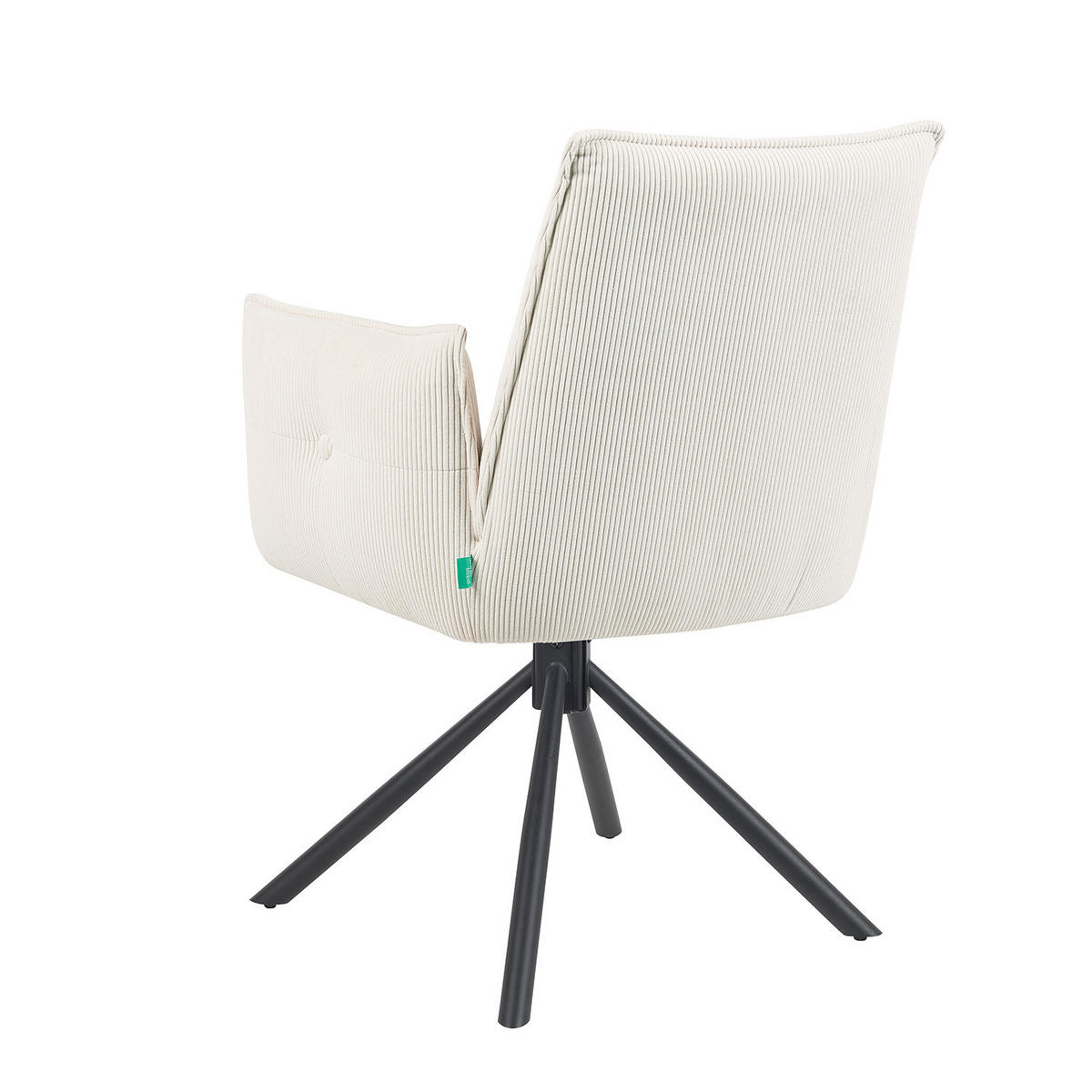 ARMLEHNSTUHL Mika-Nevio - Creme/Schwarz, Textil/Metall (60/88/63cm) - DUBI Möbel