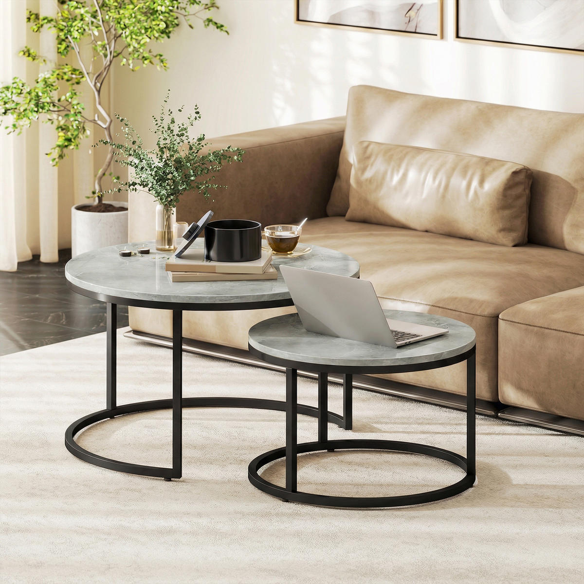 BEISTELLTISCH Grau 78.5/78.5/46.5cm - Grau, Metall (78.5/78.5/46.5cm)