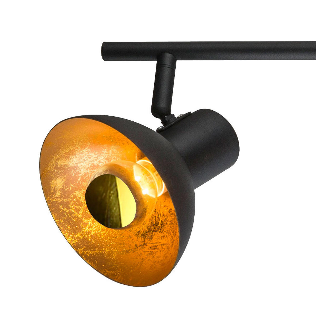 LED DECKENLEUCHTE Metall Schwarz Gold - Schwarz, Metall (85/12/17.6cm) - Globo Lighting