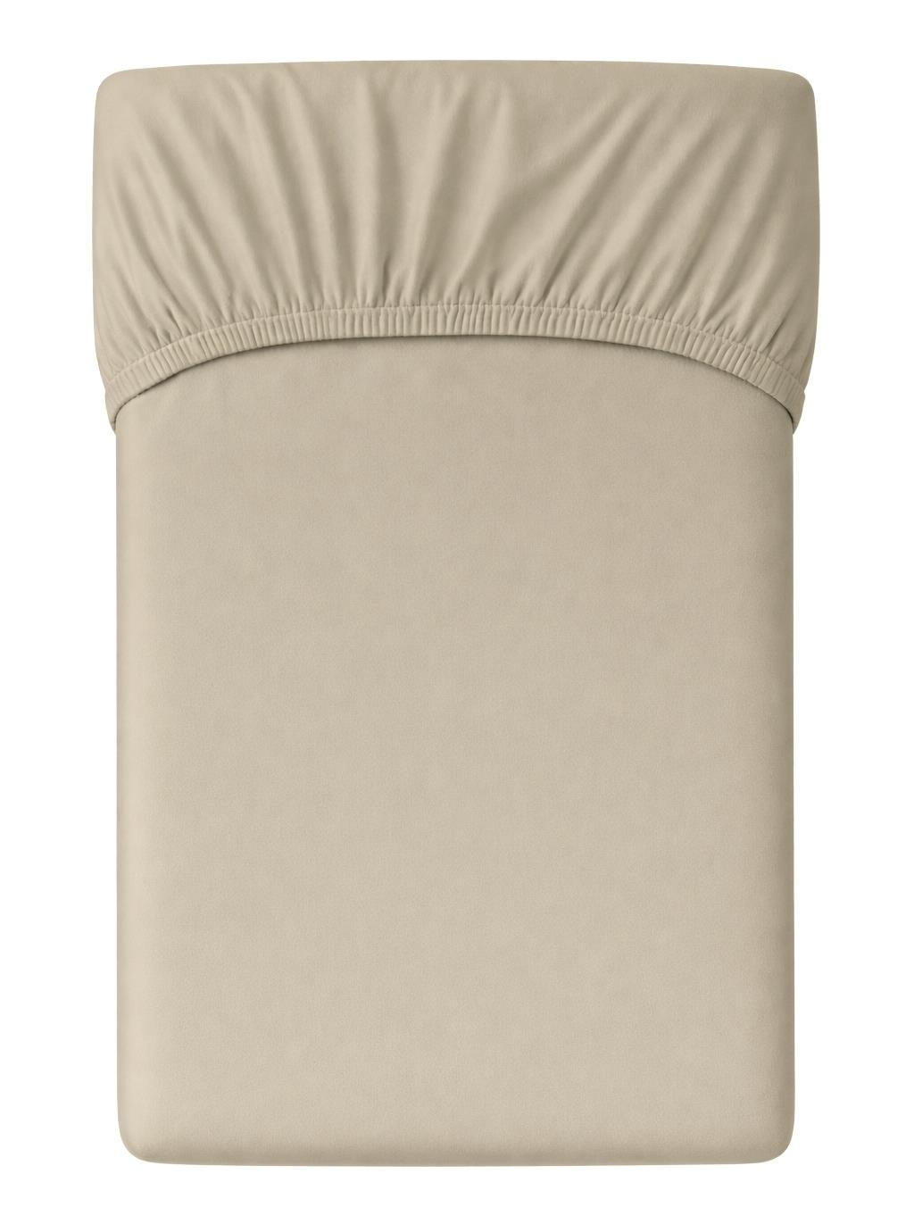 MAKO-SATIN-SPANNBETTLAKEN 180x200 - 190x200 cm, Bettlaken aus 100% Baumwolle mit Rundum-Gummizug, Spannbetttuch Taupe - Taupe, Textil (180/200cm) - Carpe Sonno