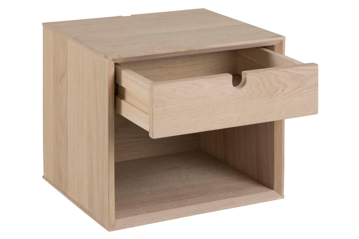 NACHTSCHRANK Eiche - Weiß, Holzwerkstoff (37/33/32cm) - ebuy24