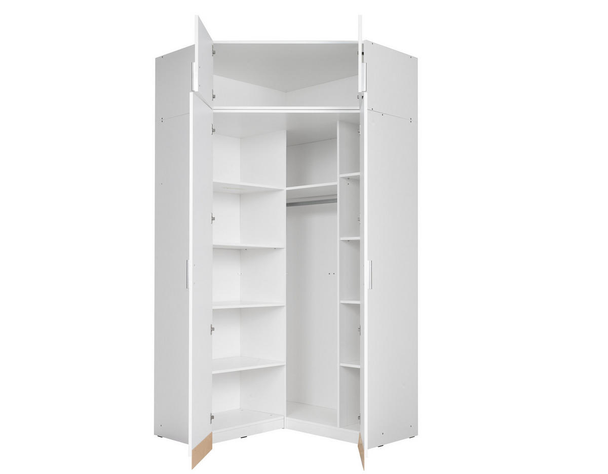 KLEIDERSCHRANK SOLENA 06 - 117×197×117 cm 2 Türen mit Kleiderstange Weiß - Weiß, Holz/Holzwerkstoff (117/197/117cm) - Milaros Markt