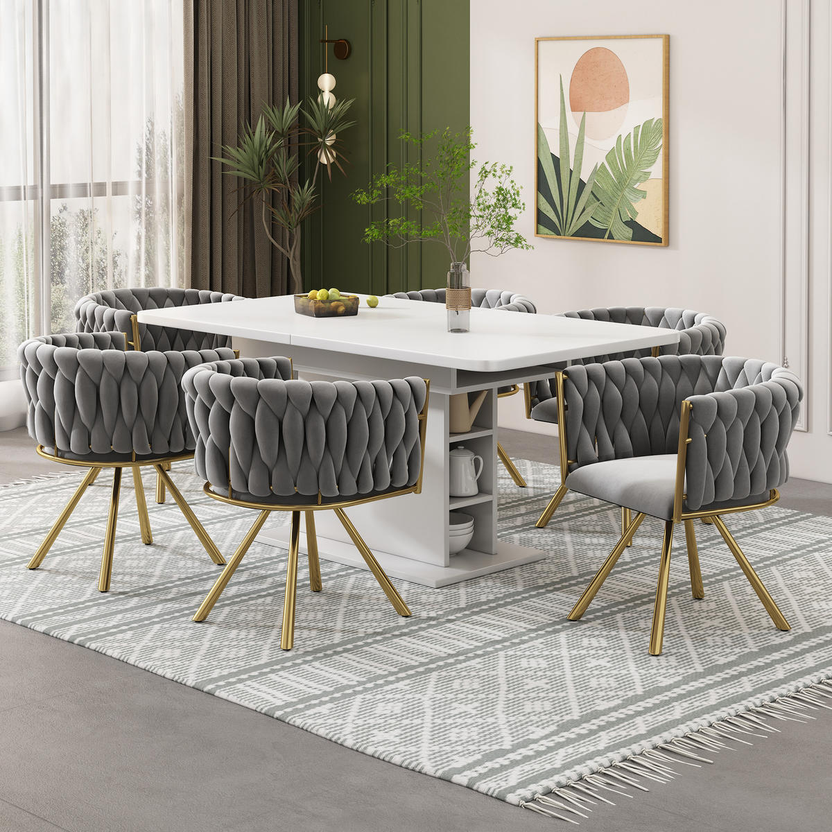 ESSZIMMERSTUHL 2er Set Samt Drehstuhl Grau Gold Metall - Grau, Textil (54.1/71.88/59.44cm) - FLIEKS