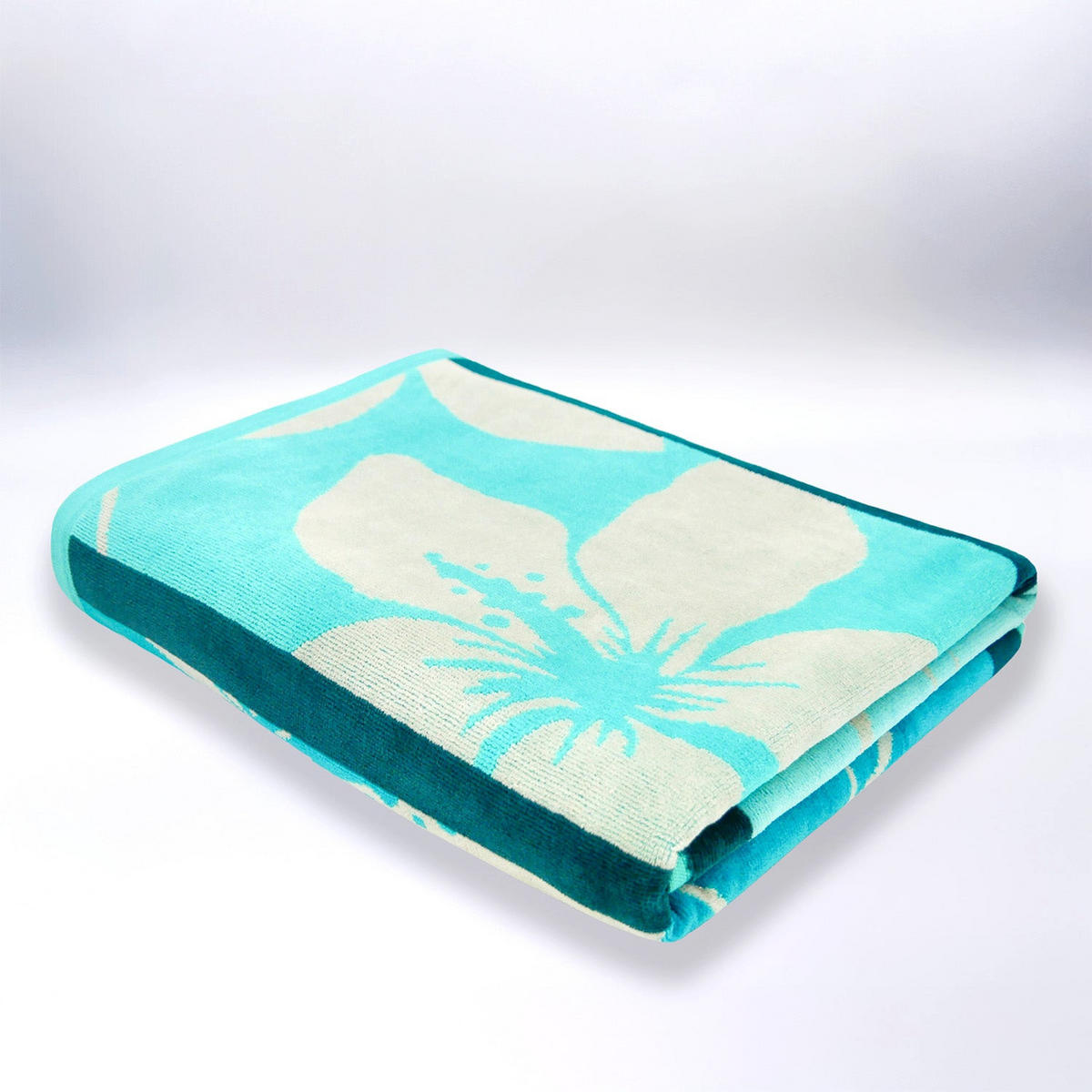 STRANDTUCH Frottee Velours Jacquard Blau 90x170 400g/m² - Miyako - Blau, Textil (170/90cm) - LE COMPTOIR DE LA PLAGE