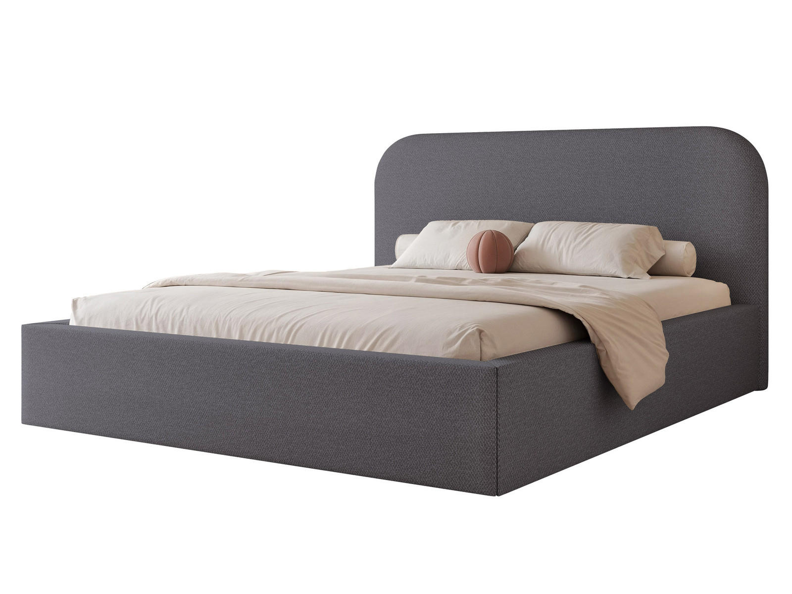 POLSTERBETT FUZZI 180x200 cm Dunkel Graublau (Stoff Lumi) - mit Bettkasten und Lattenrost - Blau/Dunkelgrau, Holzwerkstoff/Textil (180/200cm) - Ravio