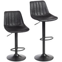 BARHOCKER DE-36070 2er Set mit Mikrofaserbezug Schwarz - Schwarz, Metall (43/110/46.5cm) - ComfortXL