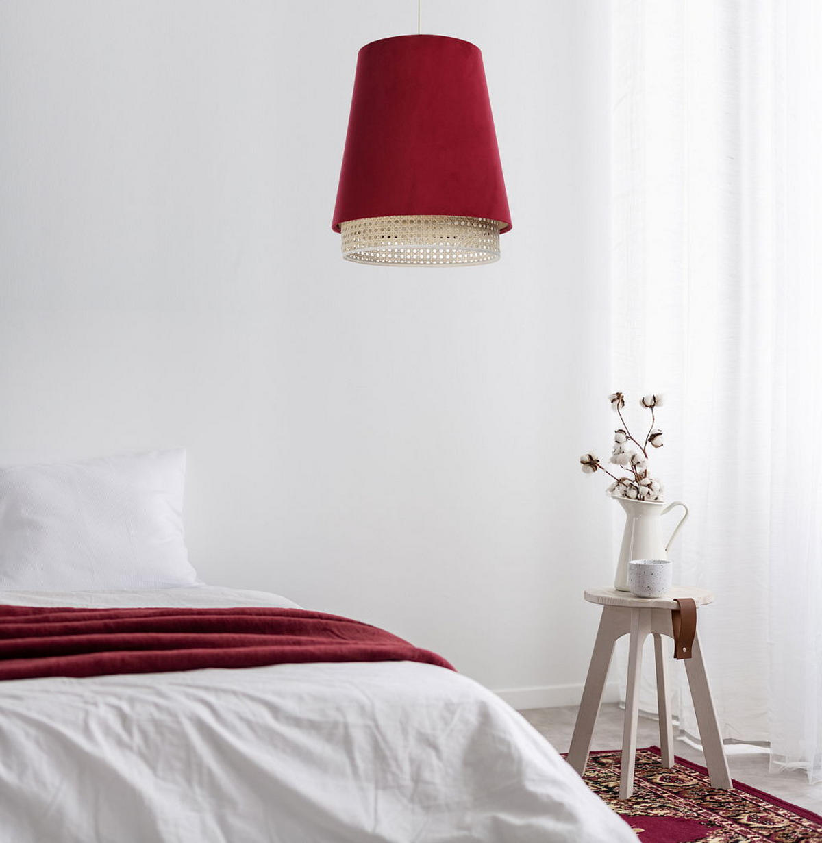 HÄNGELEUCHTE Rot 35/42 cm - Beige/Rot, Kunststoff (35/1.3/42cm) - ONZENO