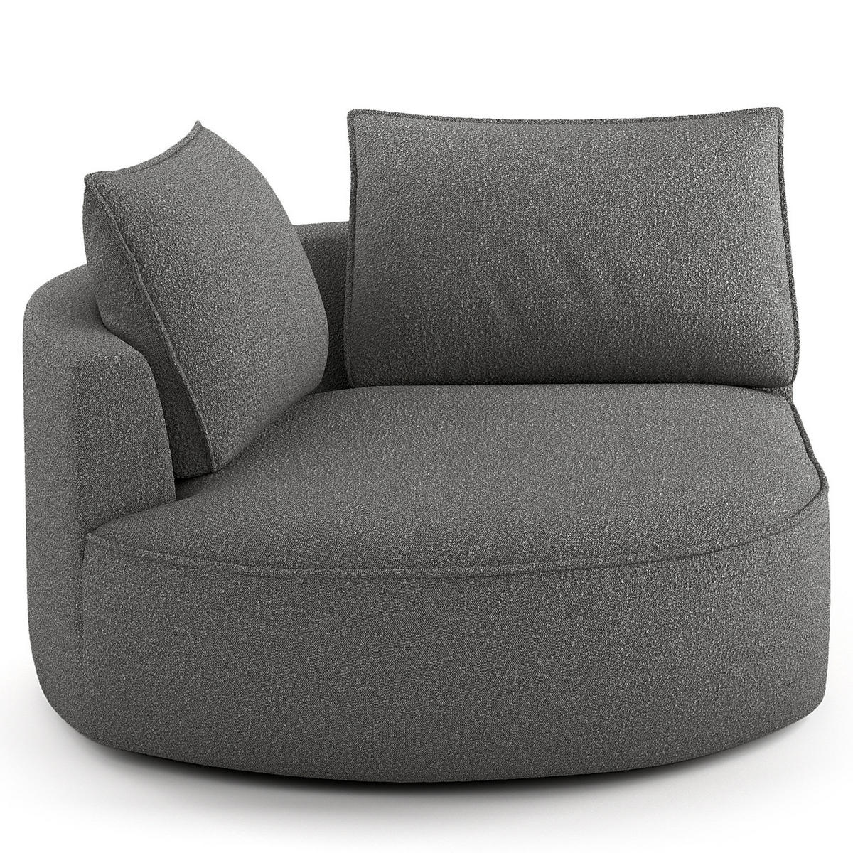 OTTOMANE - modular - Schwarz/Grau, Kunststoff/Textil (126/82/154cm) - home24