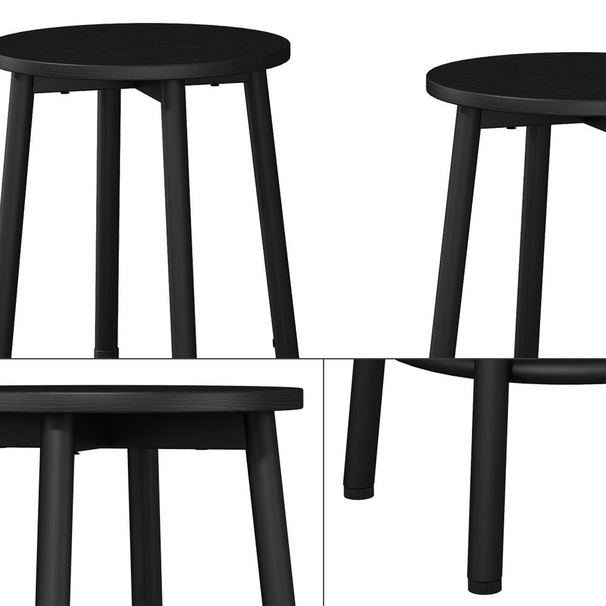 BARHOCKER Edmonton Schwarz 31.5 x 64 cm 2 Teile - Schwarz, Holzwerkstoff (31.5/64/30cm) - Vicco