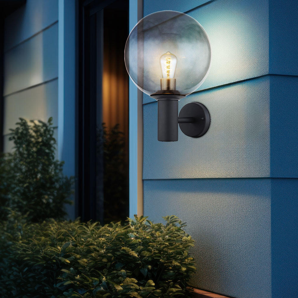LED AUSSEN-WANDLEUCHTE Glas Anthrazit Metall - Anthrazit, Glas (25/37/26.5cm) - Globo Lighting