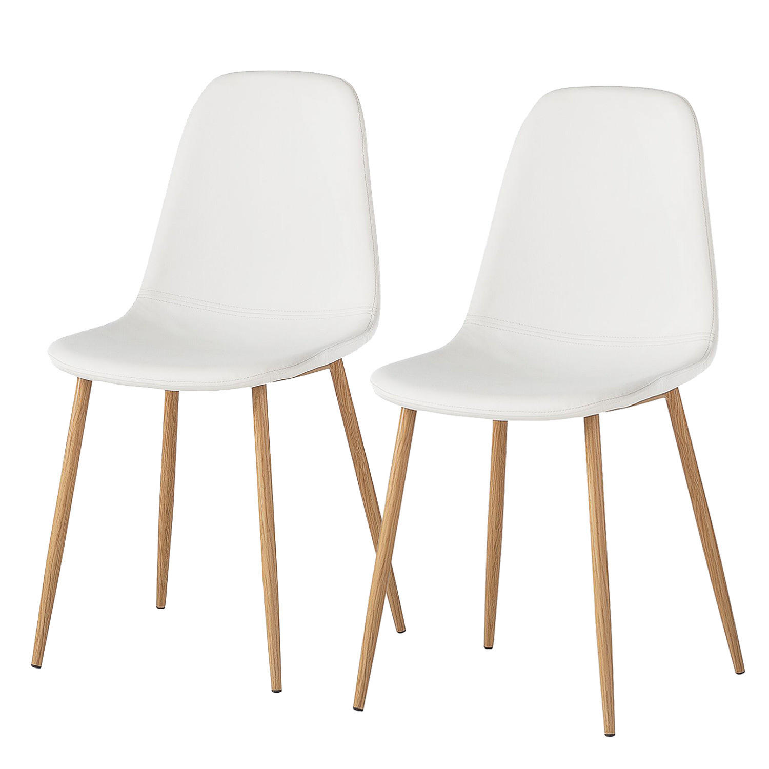 POLSTERSTUHL - Weiß, Kunststoff/Metall (44/87/52cm) - home24